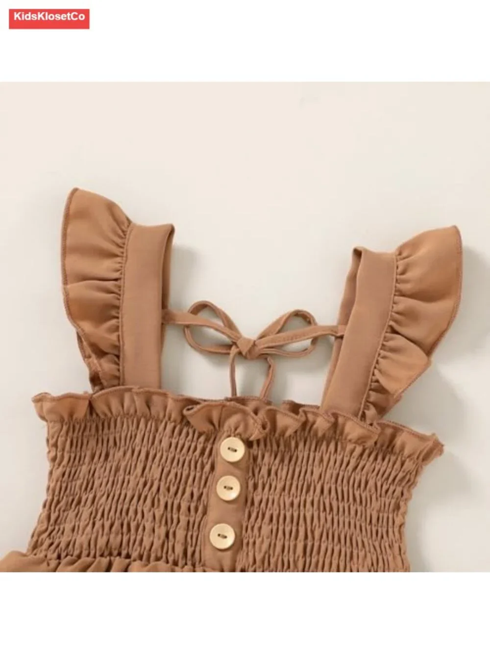 Toddler Ruffle Sleeveless Button Down A-line Sundress